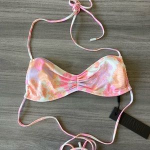 triangl swimwear Pink floral Bikini Top